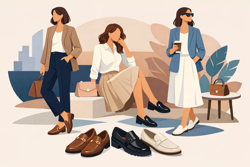 Como combinar loafers femininos premium